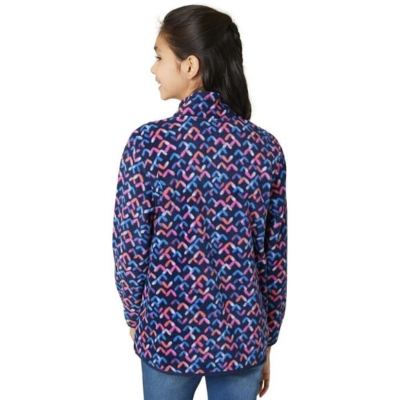 NWT Eddie Bauer Big Girls Youth Fleece Zip Mock Neck Kangaroo Pocket Sweater Top - Picture 3 of 4